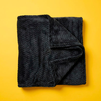 Ultra-soft fleece throw - Benoît - black Default Title
