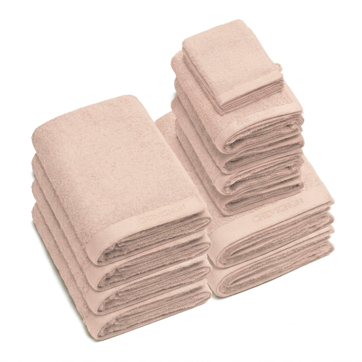Complete bath linen set combed cotton LT - Lagon - 14 pieces Taupe