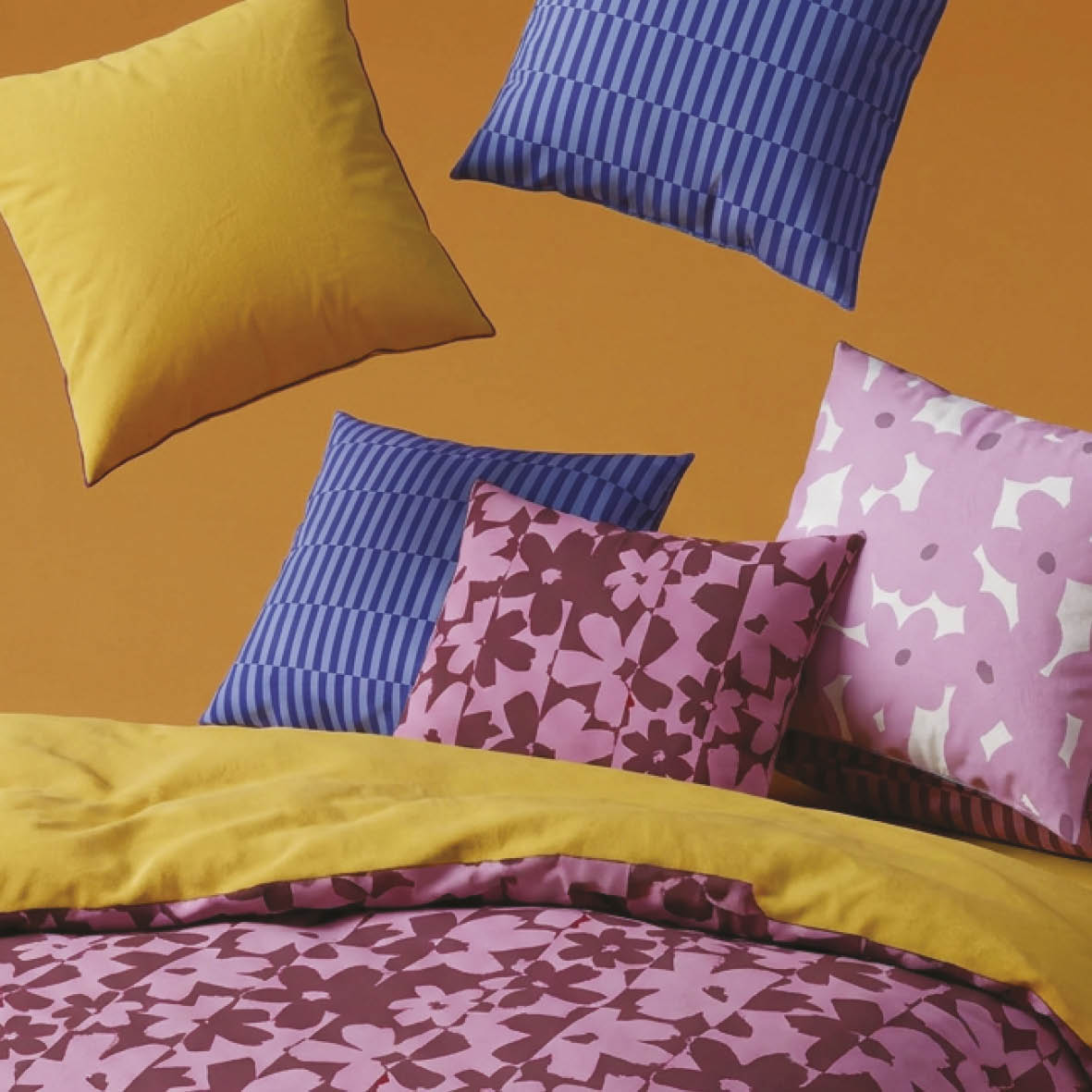 2 pillowcases - 100% cotton sateen TC200 - Cadence rayée - blue