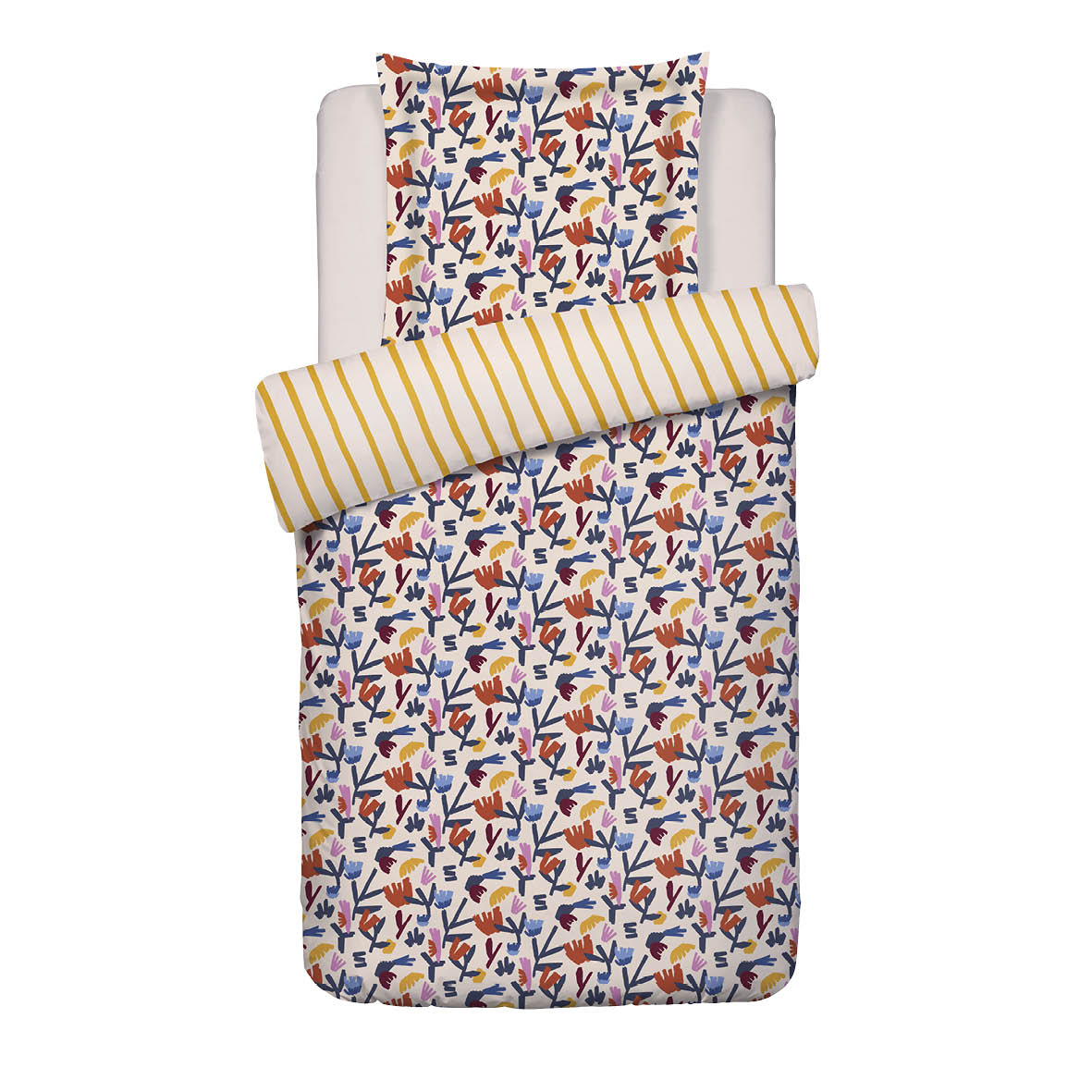Duvet cover and pillowcase(s) set - 100% cotton sateen TC200 - Chorégraphie sauvage - multicolor 140 x 200 cm + 63 x 63 cm