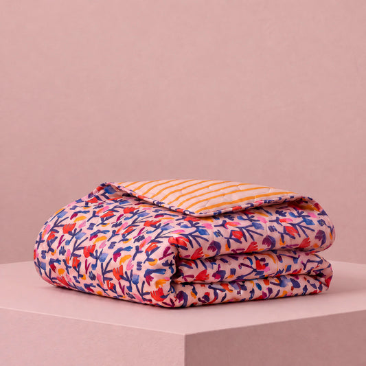 Bedspread - 100% cotton sateen TC200 - Chorégraphie sauvage - multicolor 220 x 250 cm