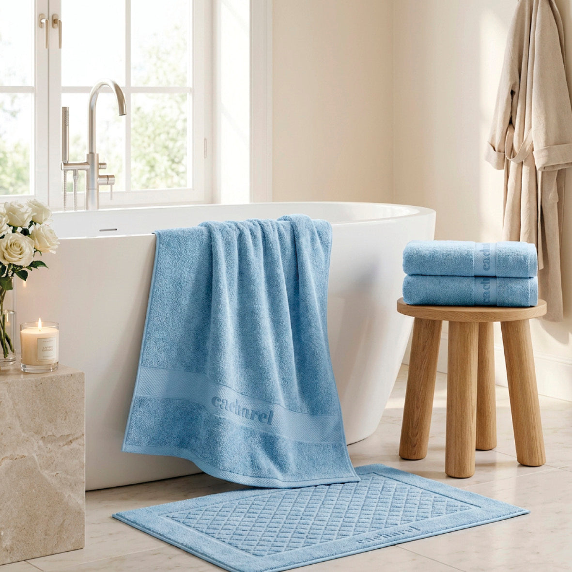 Hand towel + bath towel combed cotton - Brise - 2 x (50 x 100 cm) + 2 x (70 x 140 cm)