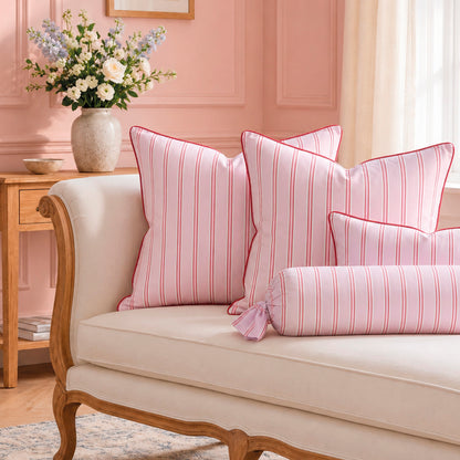 2 pillowcases - 100% cotton sateen TC200 - Naïa - pink / red