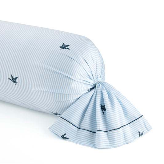 Bolster case cotton satin - Canards rayés Blue 43 x 210 cm