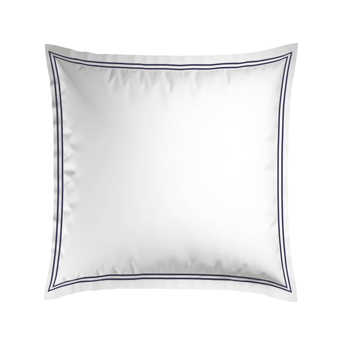 2 pillowcases - 100% cotton sateen TC200 - Megève - dark blue / white 2 x (63 x 63 cm)