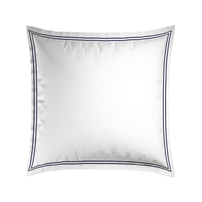 2 pillowcases - 100% cotton sateen TC200 - Megève - dark blue / white 2 x (63 x 63 cm)