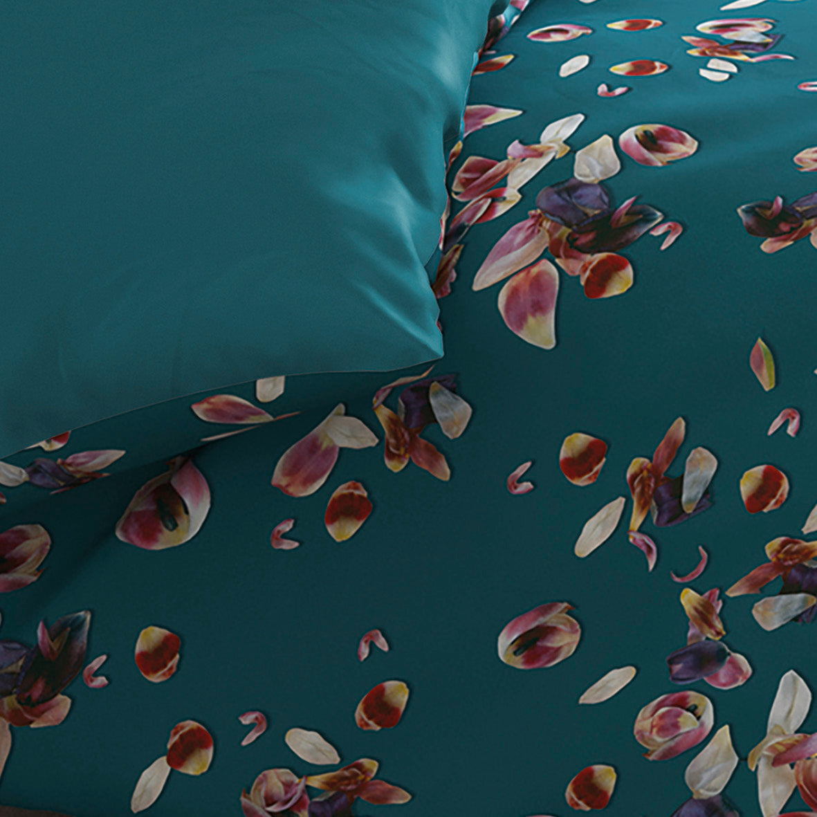 Duvet cover - 100% cotton sateen TC200 - Aurore - green / dark green