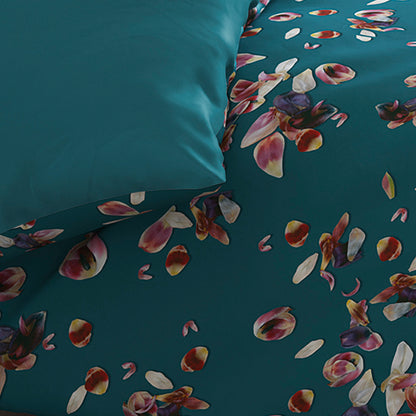 Duvet cover - 100% cotton sateen TC200 - Aurore - green / dark green