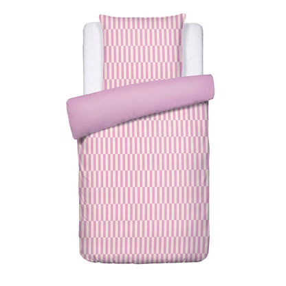 Duvet cover and pillowcase(s) set - 100% cotton sateen TC200 - Trame verticale - pink / bubblegum 140 x 200 cm + 63 x 63 cm