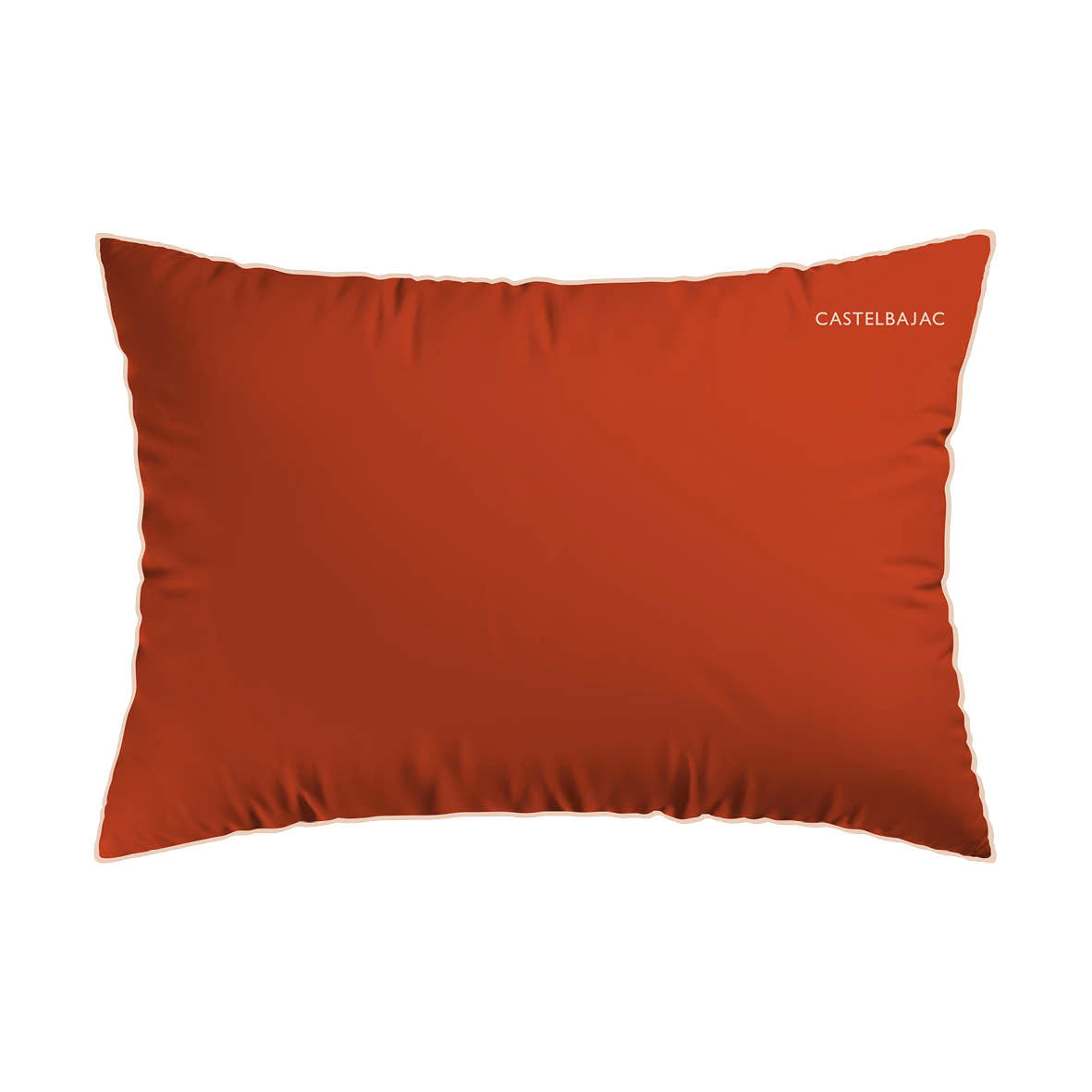 2 pillowcases - 100% cotton sateen TC200 - Uni piping - bubblegum / spicy pumpkin 2 x (50 x 70 cm)