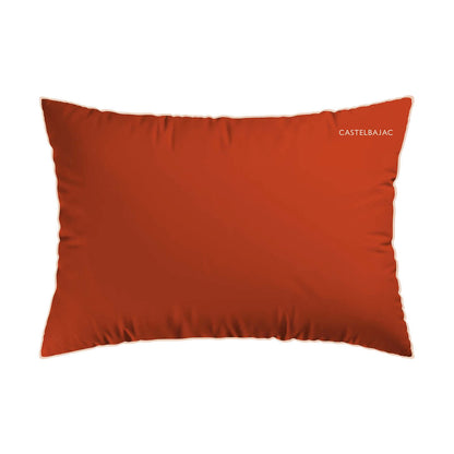 2 pillowcases - 100% cotton sateen TC200 - Uni piping - bubblegum / spicy pumpkin 2 x (50 x 70 cm)