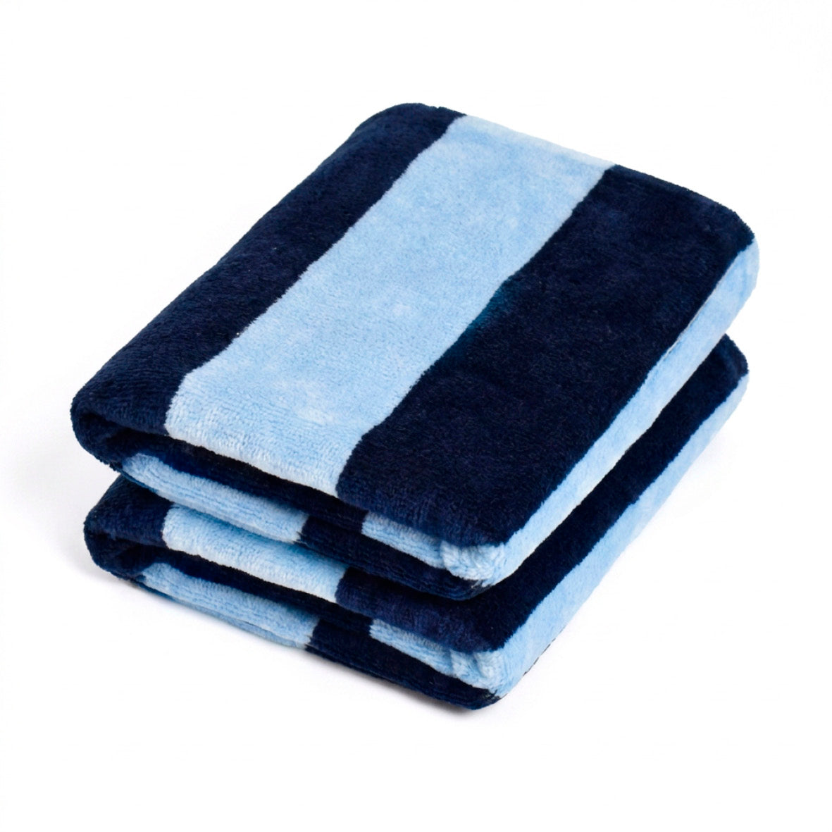 Plush 2 bath towels - 100% cotton velvet - Sillage - blue Blue