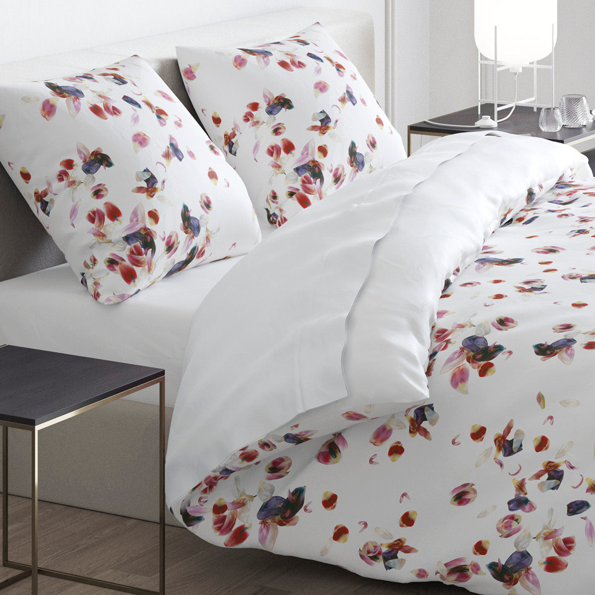 Duvet cover - 100% cotton sateen TC200 - Aurore - white