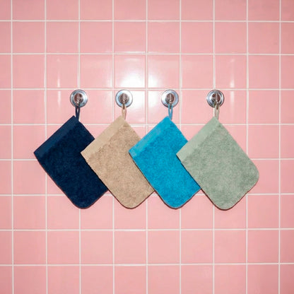 4 plush washcloths - 100% combed cotton 570 gsm - Aube