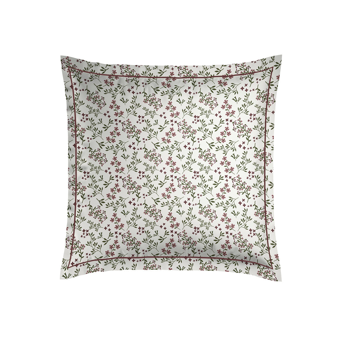 2 pillowcases - 100% cotton sateen TC200 - Coeur de prairie - beige 2 x (63 x 63 cm)
