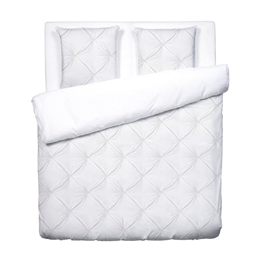 Duvet cover and pillowcase(s) set - 100% cotton sateen TC200 - Camélia - white