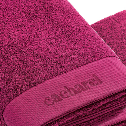 4-piece bath linen set - 100% combed cotton 570 gsm - Brise - fuchsia