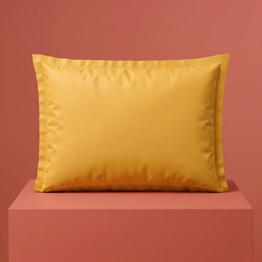2 pillowcases - 100% cotton sateen TC200 - Pop flower - honey gold / pink 2 x (50 x 70 cm)