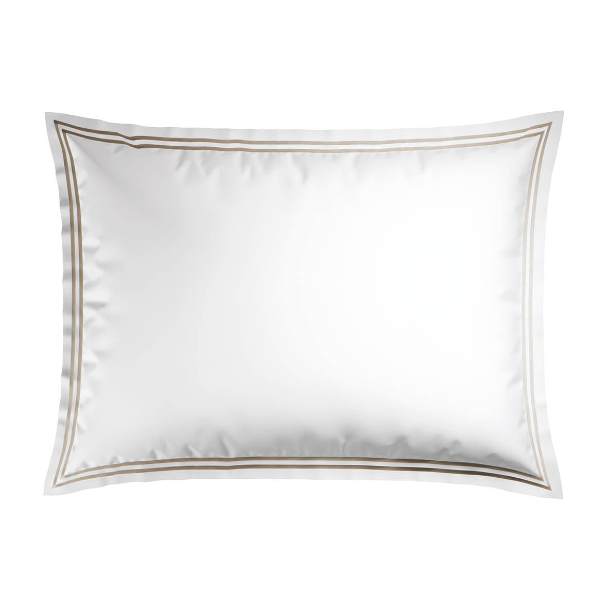 2 pillowcases - 100% cotton sateen TC200 - Megève - taupe / white 2 x (50 x 70 cm)