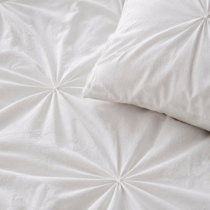 2 pillowcases - 100% cotton sateen TC200 - Camélia - white