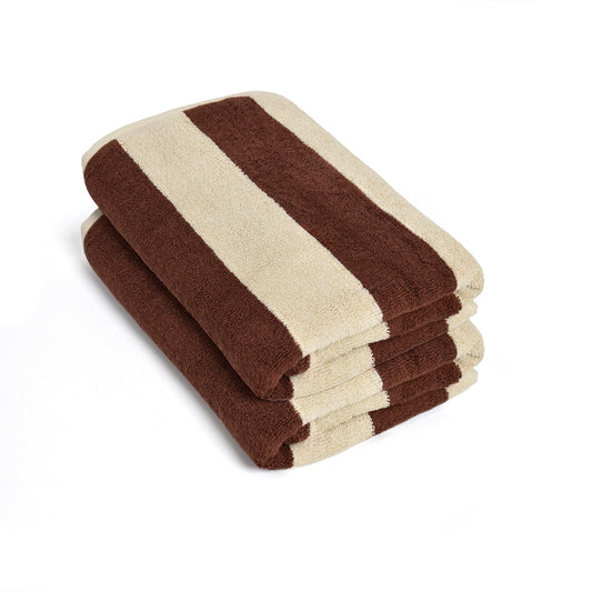 Bath towel combed cotton Jacquard YD - Nomad - 2 x (70 x 140 cm) Brown Beige