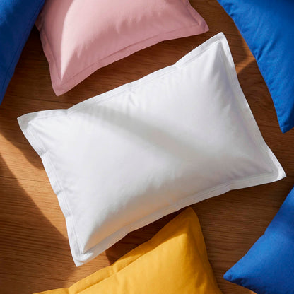 2 pillowcases - 100% cotton sateen TC200 - Megève - white / white