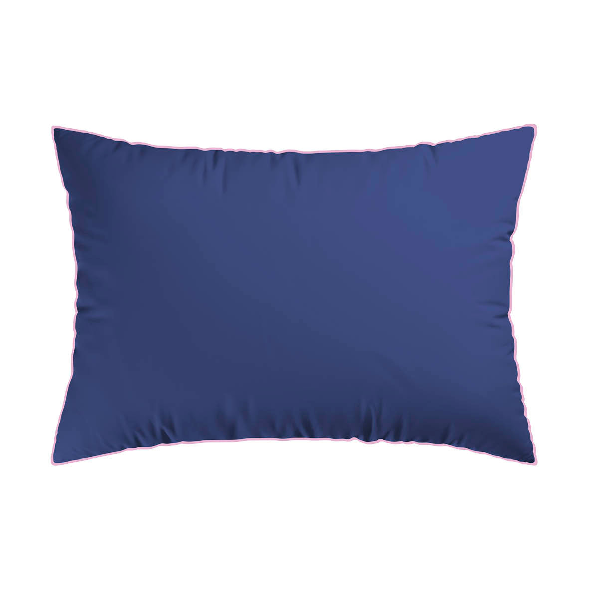2 pillowcases - 100% cotton sateen TC200 - Pervenche - cobalt blue / pink 2 x (50 x 70 cm)