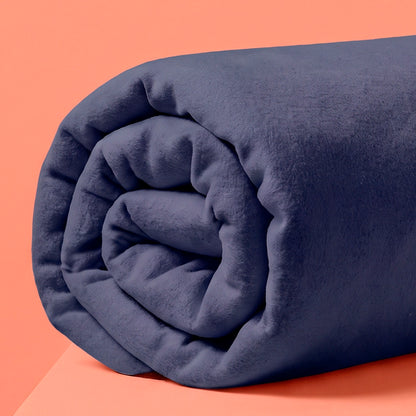 Fitted sheet - 100% cotton sateen TC200 - navy blue