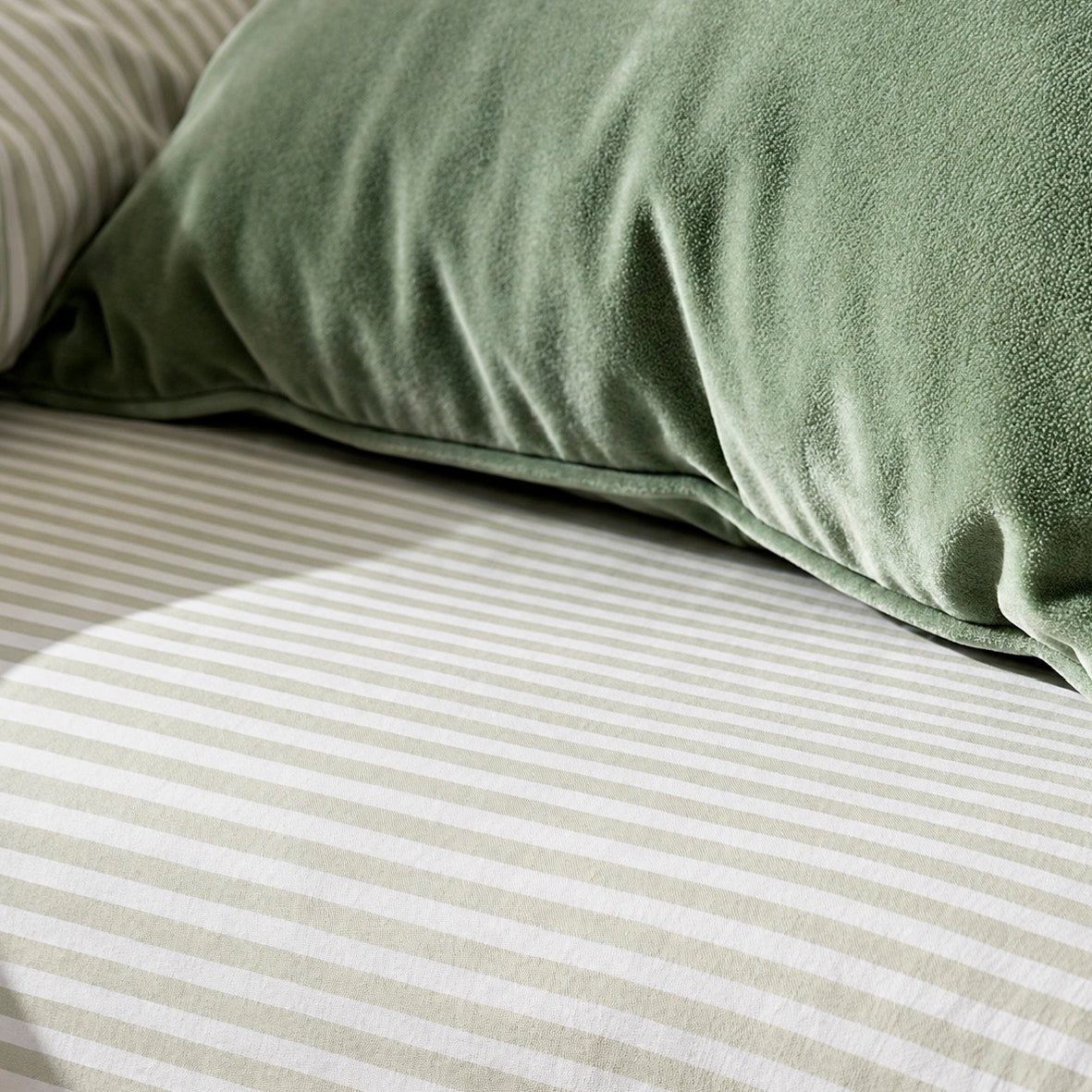 Fitted sheet - 100% cotton sateen TC200 - Élan - light green