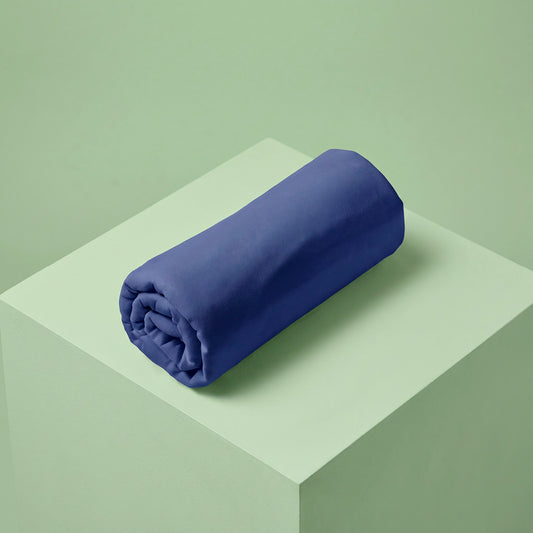 Fitted sheet - 100% cotton sateen TC200 - cobalt blue