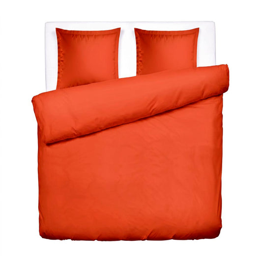 Duvet cover and pillowcase(s) set - 100% cotton sateen TC200 - uni - spicy pumpkin