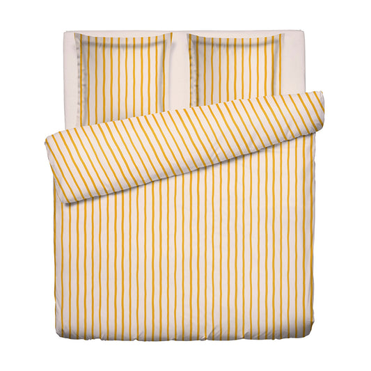 Duvet cover and pillowcase(s) set - 100% cotton sateen TC200 - Sillage - yellow