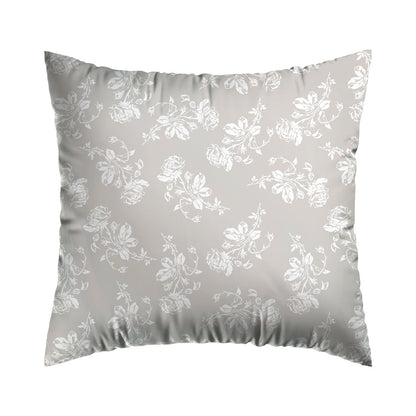 Pillowcase(s) cotton satin - Roses Taupe / White