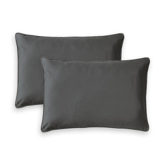 Pillowcase(s) cotton satin - Arles Dark grey 2 x (50 x 70 cm)