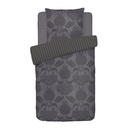 Duvet cover + pillowcase(s) cotton satin - Arles Dark grey
