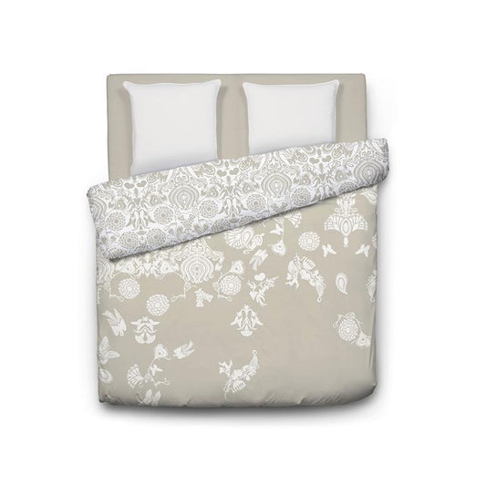 Duvet cover + pillowcase(s) cotton satin - Love Stories Light taupe