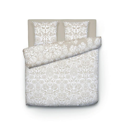 Duvet cover + pillowcase(s) cotton satin - Love Stories Beige