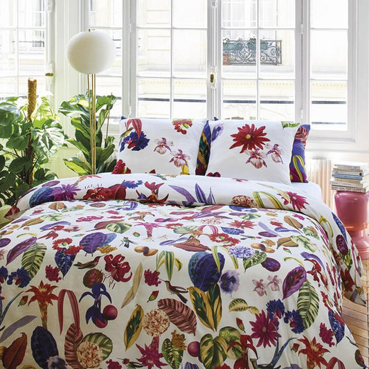 Duvet cover + pillowcase(s) cotton satin - Jardin Floral