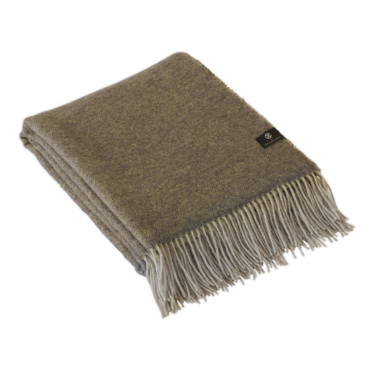 Woven plaid Light brown / Light grey - 130 x 180 cm