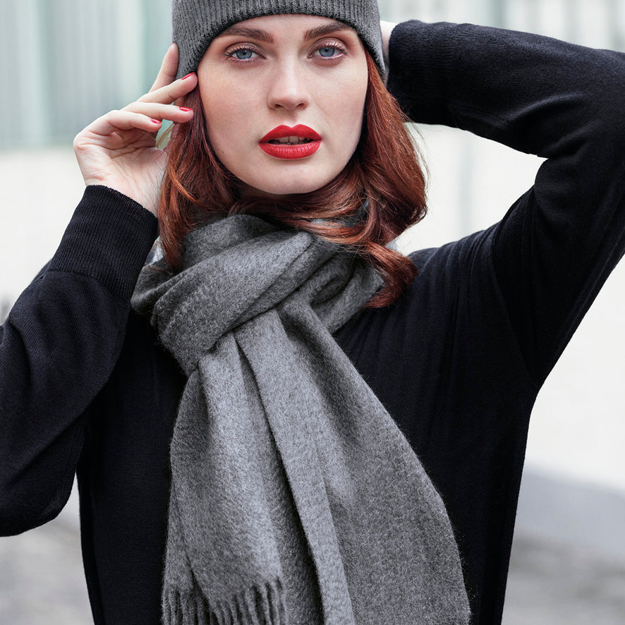 Etole, large écharpe châle scarf femme cachemire top qualité unie gris Etole, large écharpe châle scarf femme cachemire top qualité unie gris