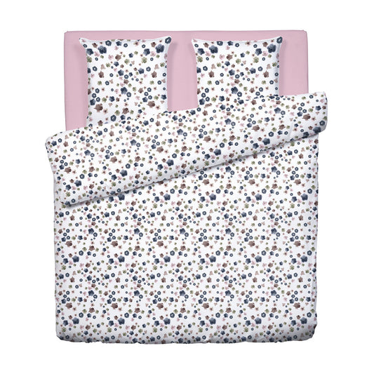 Duvet cover + pillowcase(s) cotton satin - Exotique Flower White