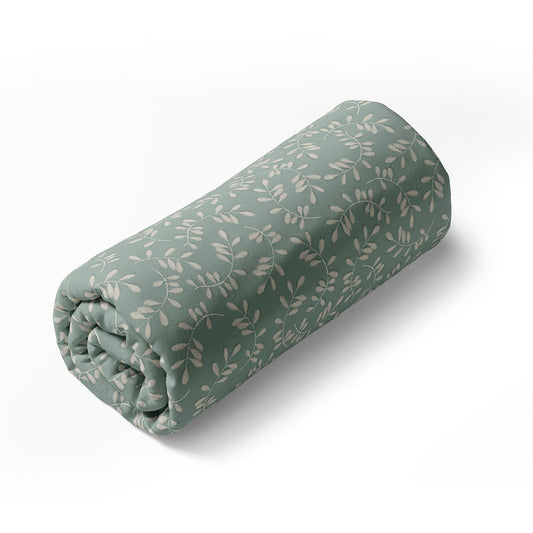 Fitted sheet cotton satin - Botanique Green