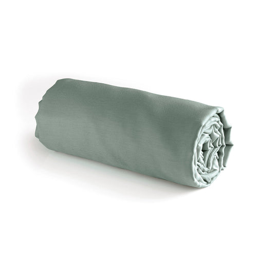 Fitted sheet cotton satin - Uni Green