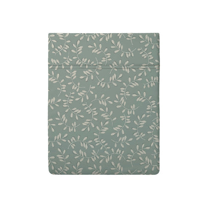 Flat sheet cotton satin - Botanique Green