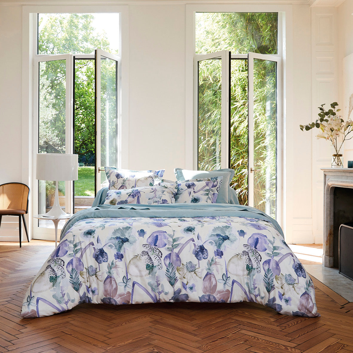 Duvet cover + pillowcase(s) cotton satin - Exotique Lavender