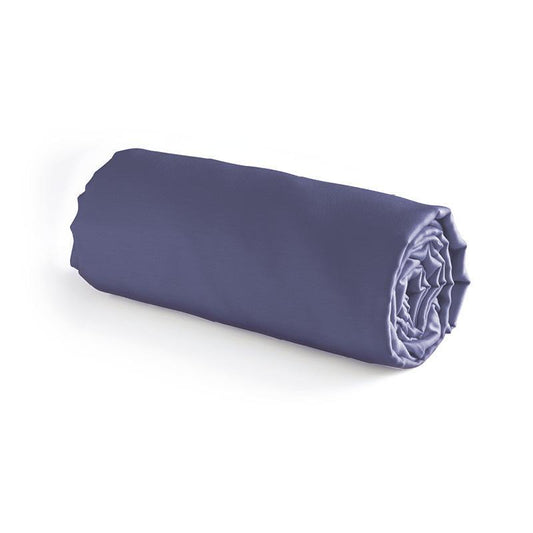 Fitted sheet cotton satin - Uni Blue