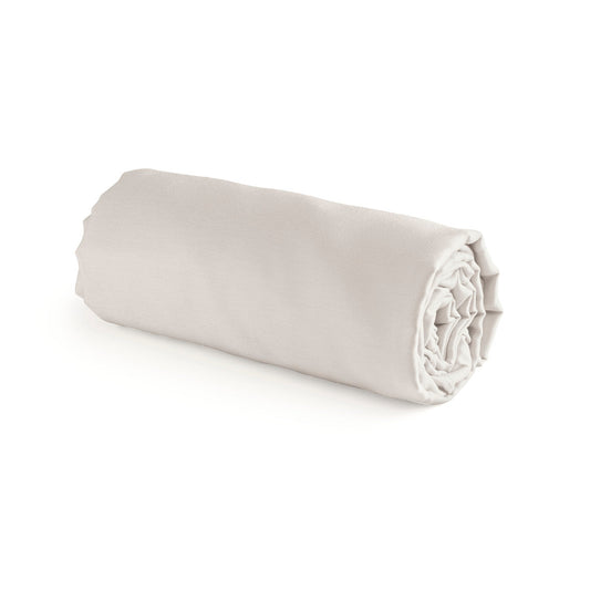 Fitted sheet cotton satin Uni Taupe - 80 x 200 x 30 cm
