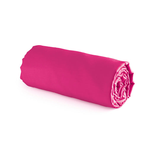 Fitted sheet cotton satin Uni Fuchsia - 80 x 200 x 30 cm