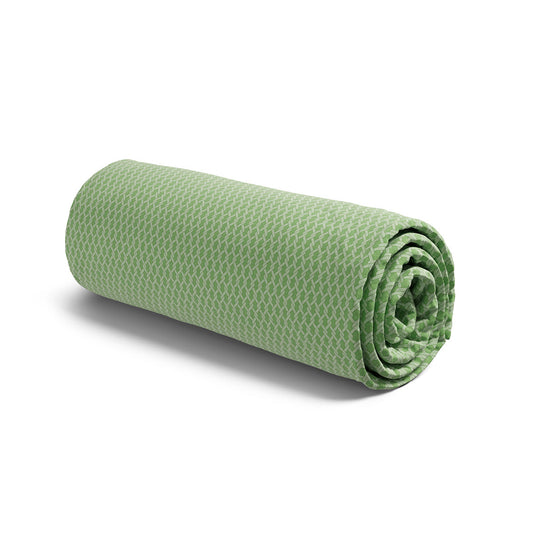 Fitted sheet cotton satin Garden Micro Green - 80 x 200 x 30 cm