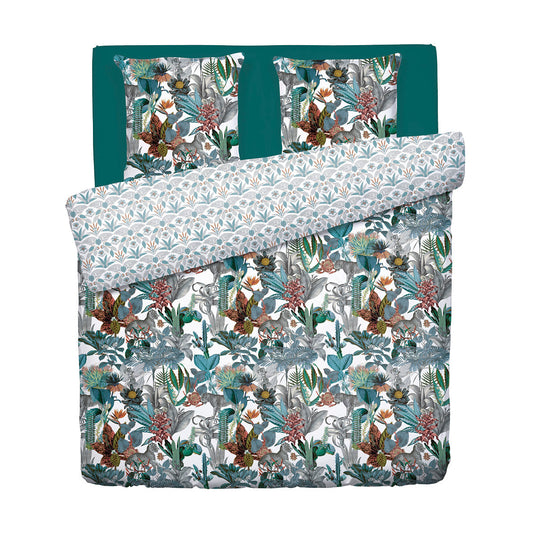 Duvet cover + pillowcase(s) cotton satin - Zanzibar White